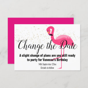 FLAMINGO PINK ALTERAR A PLACA RSVP Branca DE DATA