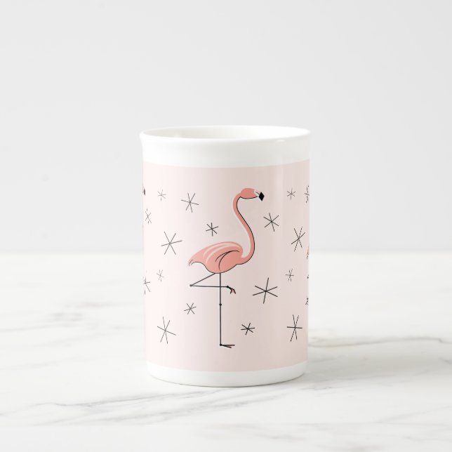Flamingo Pink bone China caneca (Frente)