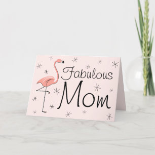 Flamingo Pink Fabulosa Mãe! Cartão de dia de as mã