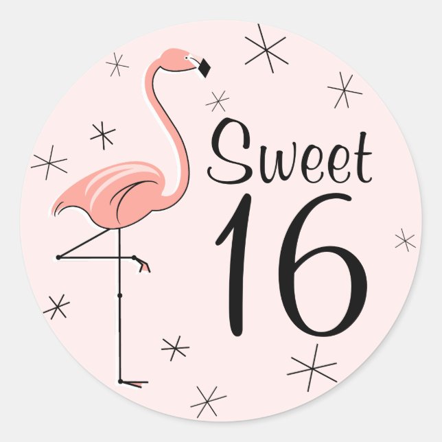 Flamingo Pink Sweet 16 adesivo (Frente)