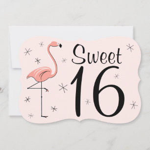 Flamingo Pink 'Sweet 16' - Colchete de convite