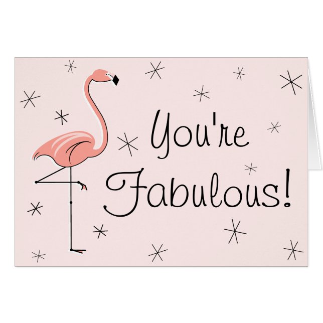 Flamingo Pink Você é um cartão de texto frontal fa (Frente Horizontal)
