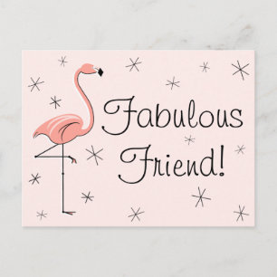 Flamingo Rosa "Amigo Fabuloso!" cartão postal