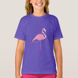 Flamingo Rosa - Camisa Básica Para Meninas