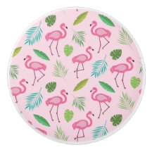 Flamingo rosa com folhas tropicais personalizadas