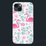 Flamingo Rosa e Flores Tropicais G7<br><div class="desc">Flores cor-de-rosa e flores tropicais e folhas,  sem costura,  G7</div>