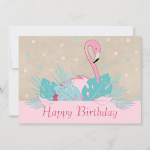 Flamingo Rosa Elegante e Folhas Tropicais