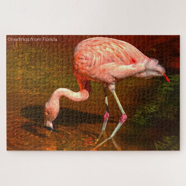 Flamingo Rosa Flórida. Quebra-cabeça (Horizontal)