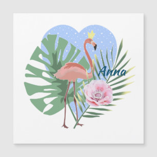 Flamingo Rosa folha tropical de palmeira