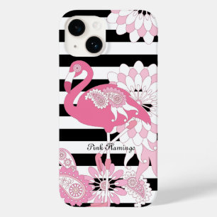 Flamingo Rosa-Rosa-Stripe Preto e Branco