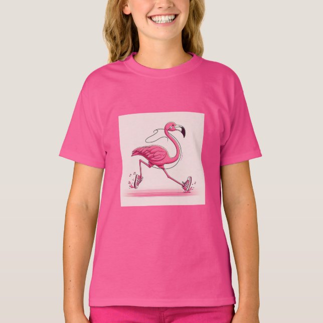 Flamingo Run Calçados Mark Girls' T-Shirt (Frente)