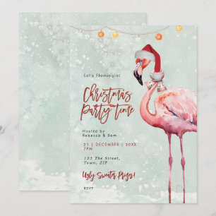 flamingo santa, convite de festas de Natal