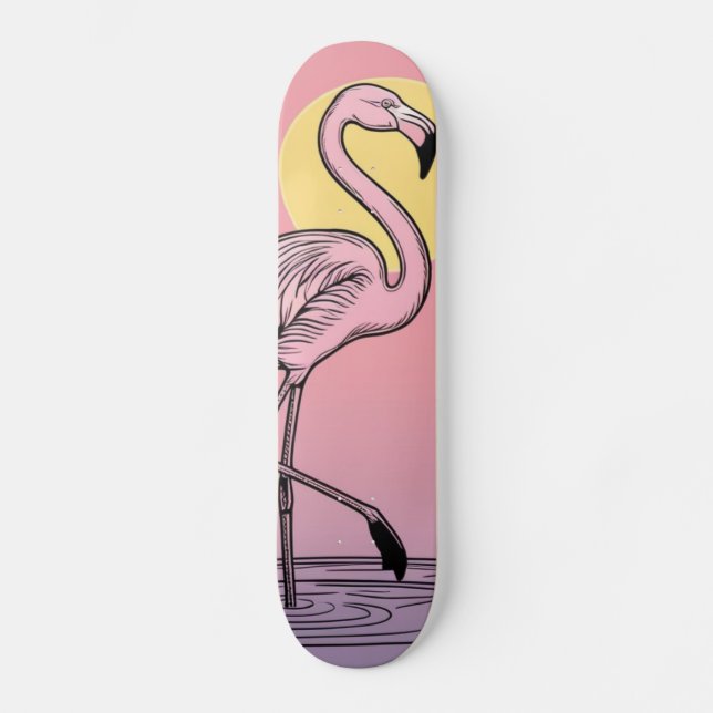Flamingo Skateboard (Frente)