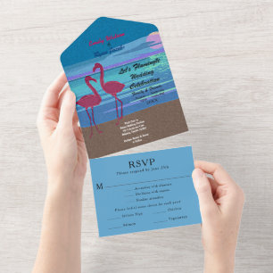 Flamingo Tropical Beach Weding Information RSVP