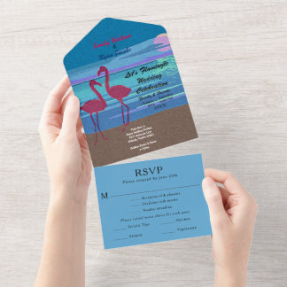Flamingo Tropical Beach Weding Information RSVP
