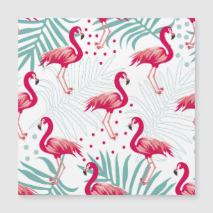 Flamingo tropical e folhas, padrão de verão.