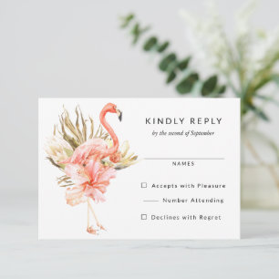 Flamingo Tropical Flores de Casamento Resposta RSV