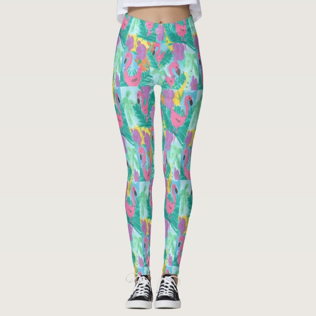 Flamingo Tropical Jungle Leggings (Frente)