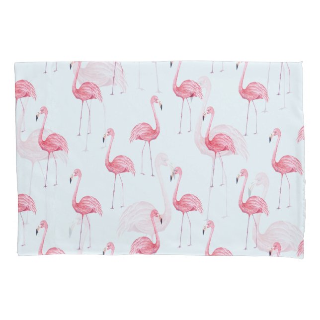 Flamingo watercolor, fundo pastoso sem soldadura (Frente)