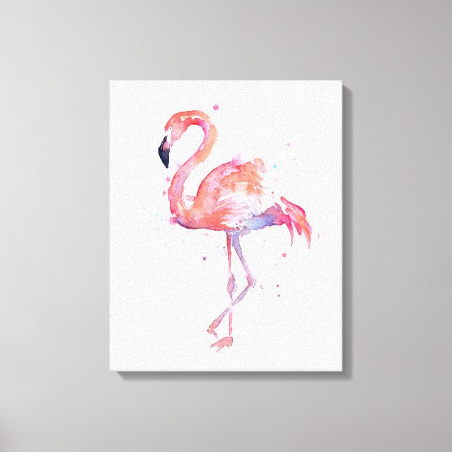 Flamingo Watercolor Pininting Canvas (Frente)