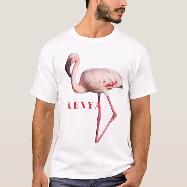 Flamingo Wildlife Portrait – Unisex Basic T-Shirt (Frente)