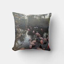 Flamingos ao Nascer do Sol Almofada Decorativa