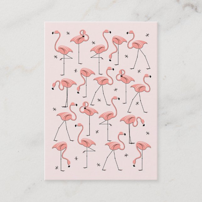 Flamingos - cartão de visita cor-de-rosa (Frente)