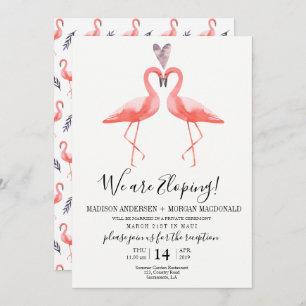 Flamingos Convite de recepção de Elopement