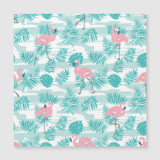 flamingos cor-de-rosa, palmeiras verdes, tropicais