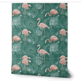 Flamingos de raça branca Flores tropicais Flores a