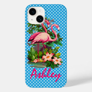 Flamingos e Bolinhas Retroativos Personalizados