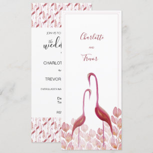 Flamingos Elegantes De Aquarela, Cartão Dourado E