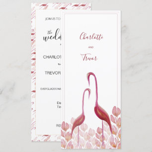 Flamingos Elegantes De Aquarela, Cartão Dourado E