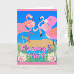 Flamingos Flamingle Time Convite de festas