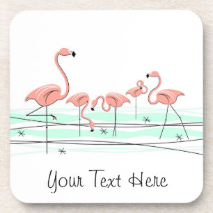 Flamingos Grupo Texto porta copos plástico