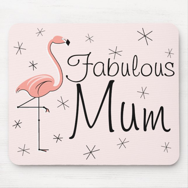 Flamingos Mousepad "Mãe fabulosa" rosa (Frente)