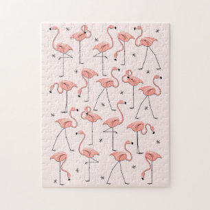 Flamingos - quebra-cabeça rosa