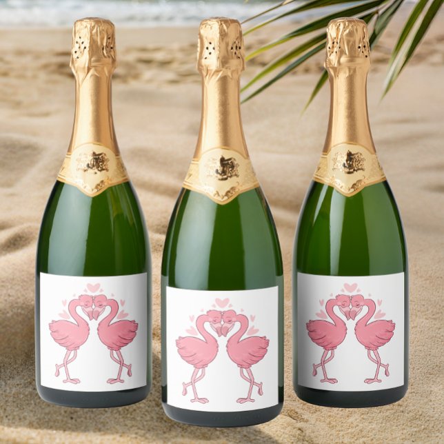 Flamingos Rosa Casamento de Verão Tropical na Prai (Criador carregado)