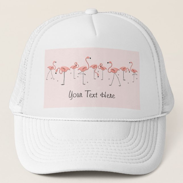 Flamingos Rosa grupo 'Texto' boné de camionista (Frente)