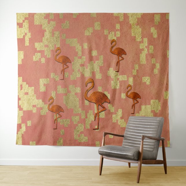 Flamingos Rosa Russos Tapeçaria (In Situ (Horizontal))