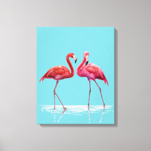 Flamingos Stretch Canvas Print (Frente)