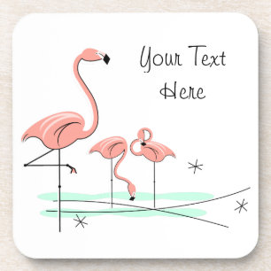 Flamingos Trio 4 Texto porta copos plástico