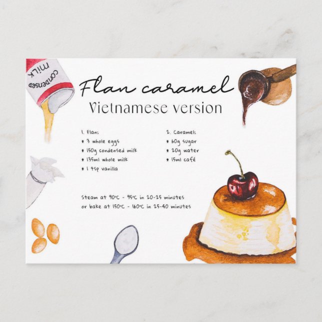 Flan de caramelo - Cartão postal (Frente)
