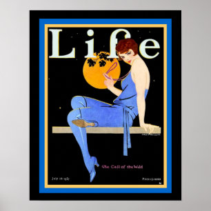 Flapper de vida em azul julho de 1927 Poster 16 x