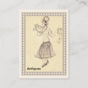 Flapper Girl Retro 1950's Cartão de visita