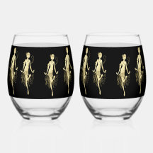 Flappers Retro Fundo Preto