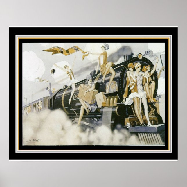 "Flappers Take The Train" Art Impressão 16 x 20 (Frente)