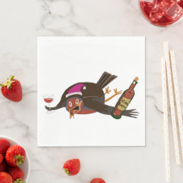 Flat Out Christmas Robin em guardanapos de papel