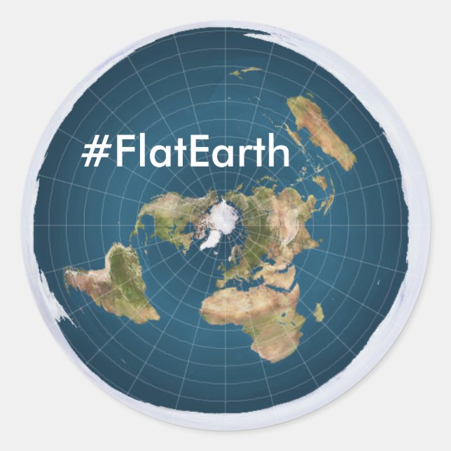 #FlatEarth 3" etiquetas redondas (Frente)