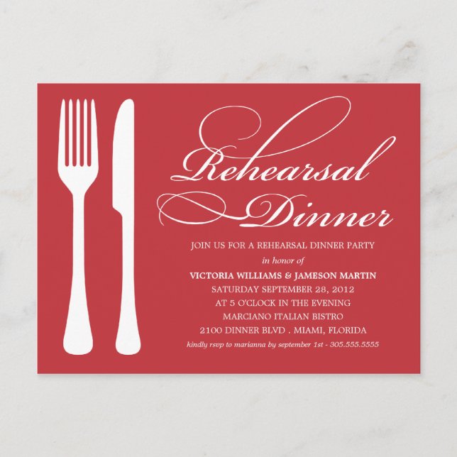 FLATWARE VERMELHO | CONVITE DE JANTO REHEARSAL (Frente)
